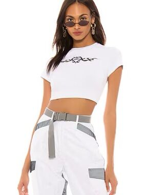I.AM.GIA White Crop Tee S